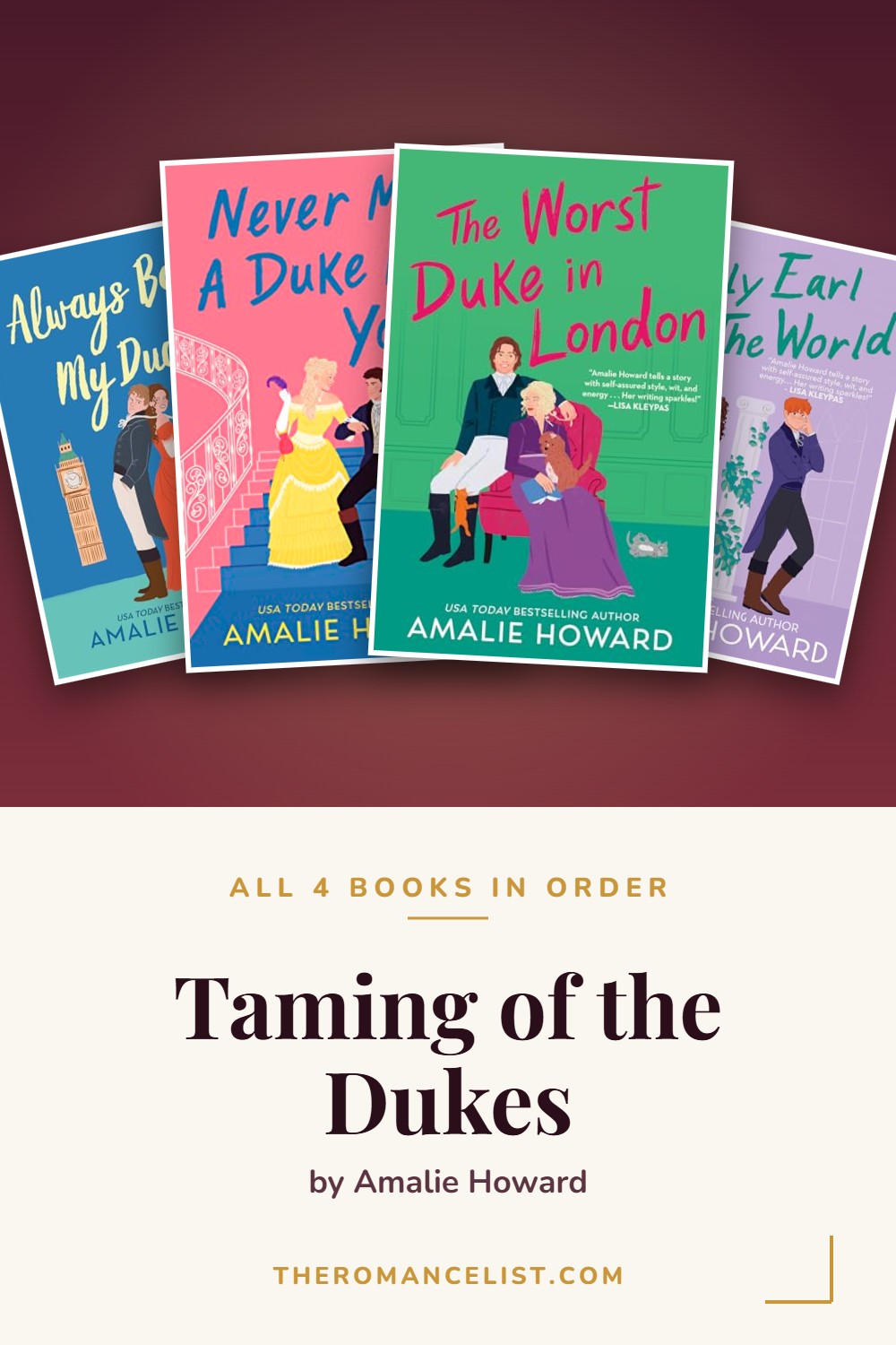 Taming of the Dukes by Amalie Howard — books in order