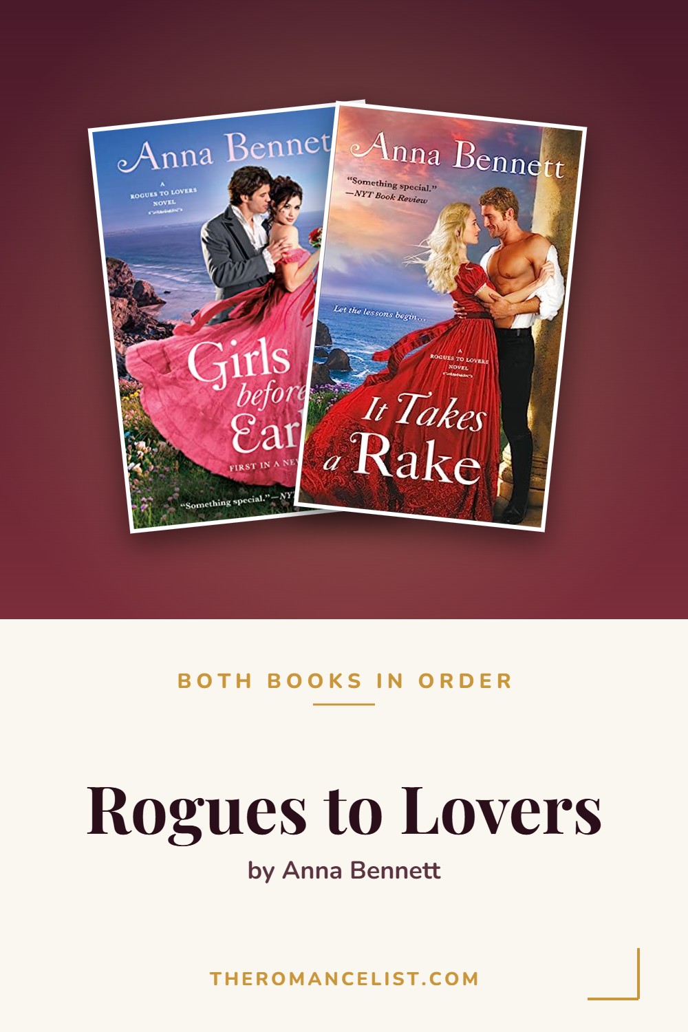 Rogues to Lovers by Anna Bennett — books in order