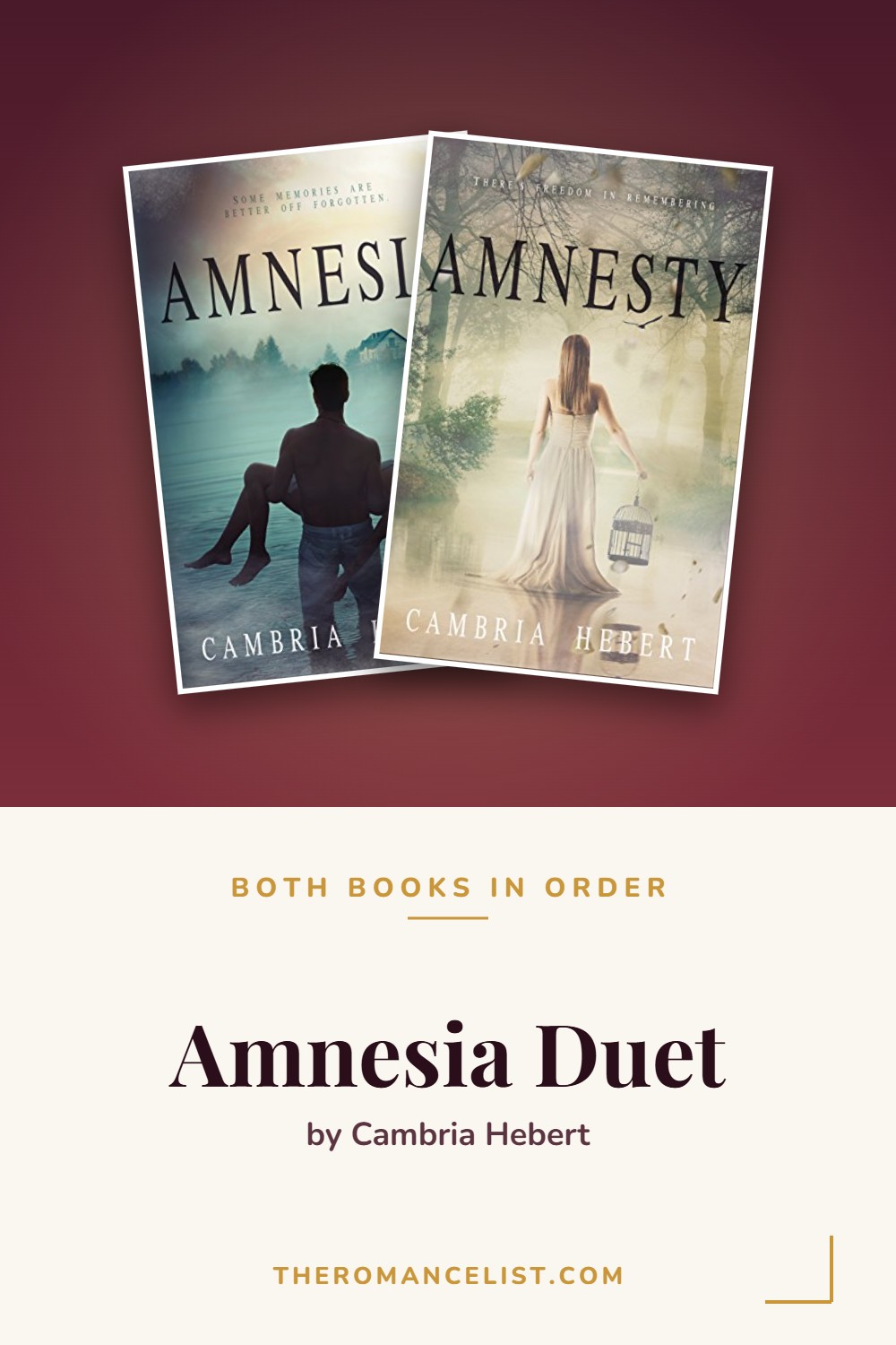 Amnesia Duet by Cambria Hebert — books in order