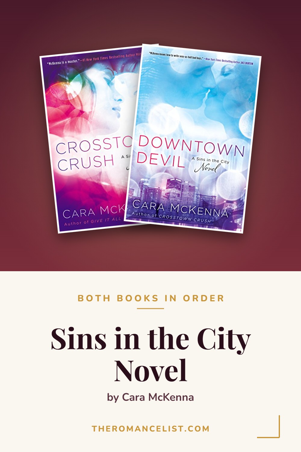 Sins in the City Novel by Cara McKenna — books in order