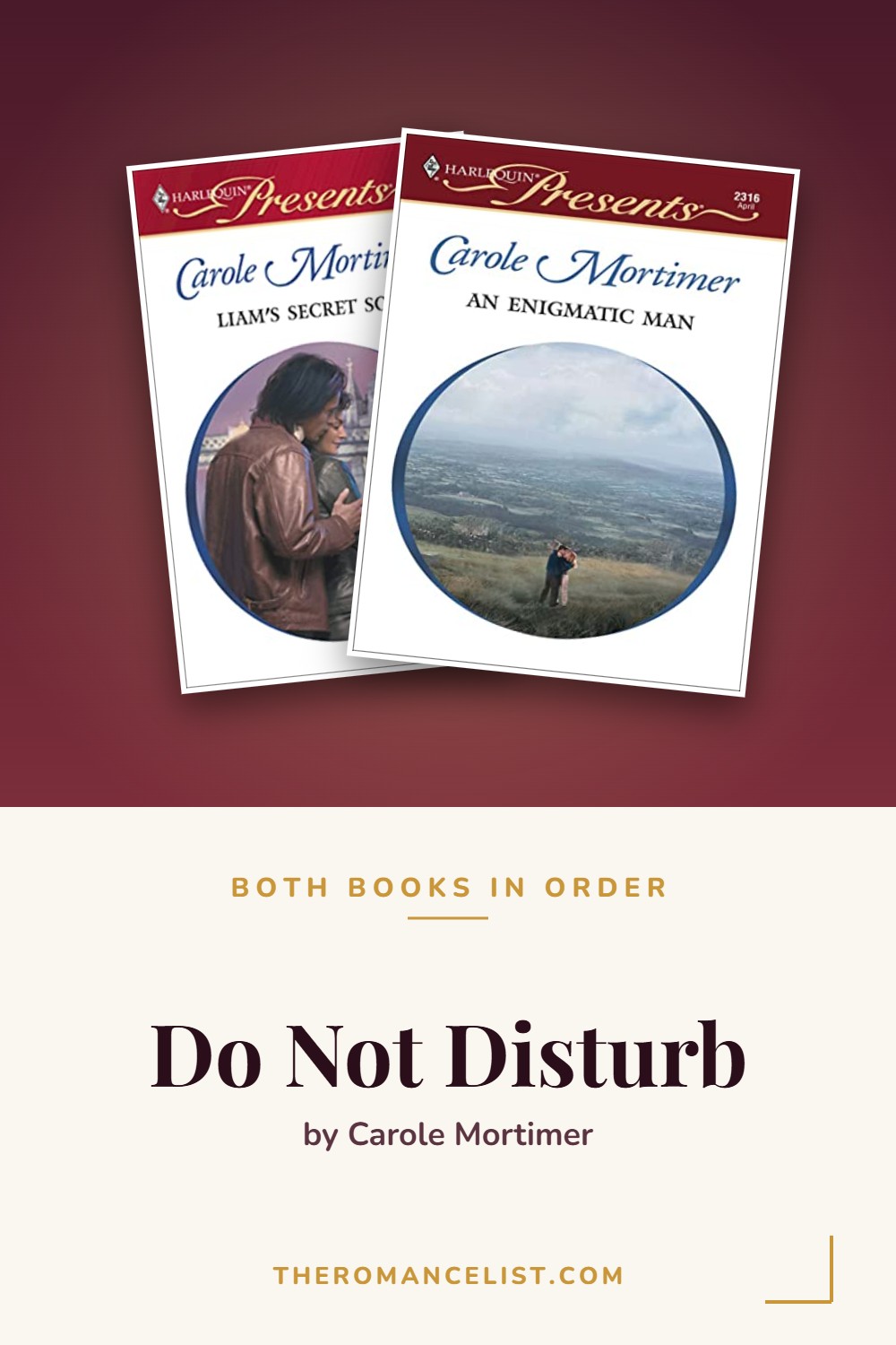 Do Not Disturb by Carole Mortimer — books in order