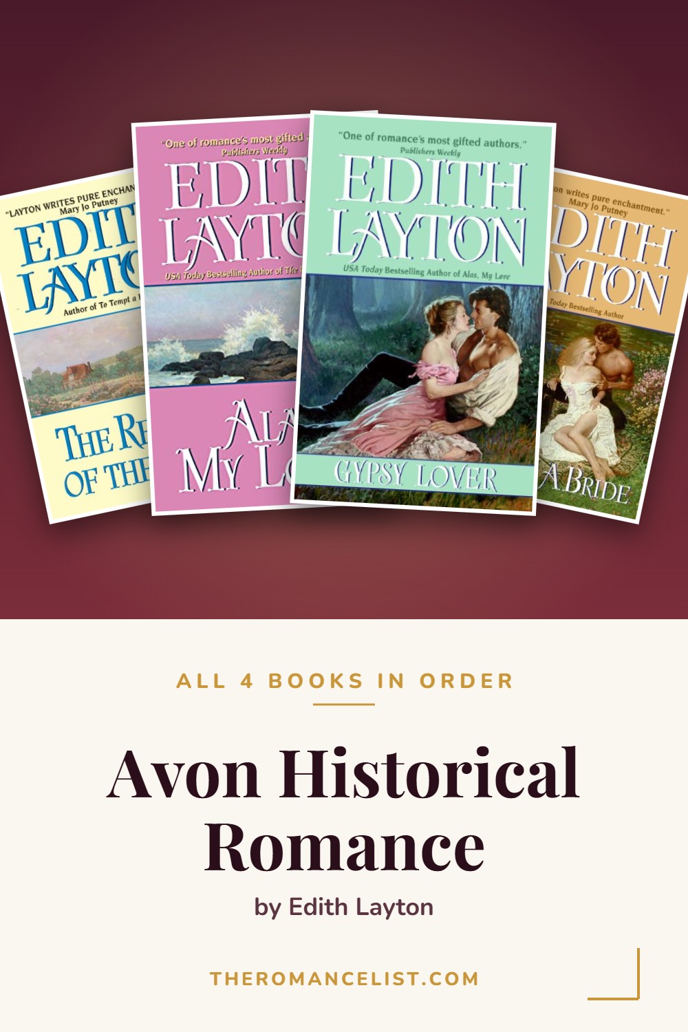 Avon Historical Romance by Edith Layton — books in order