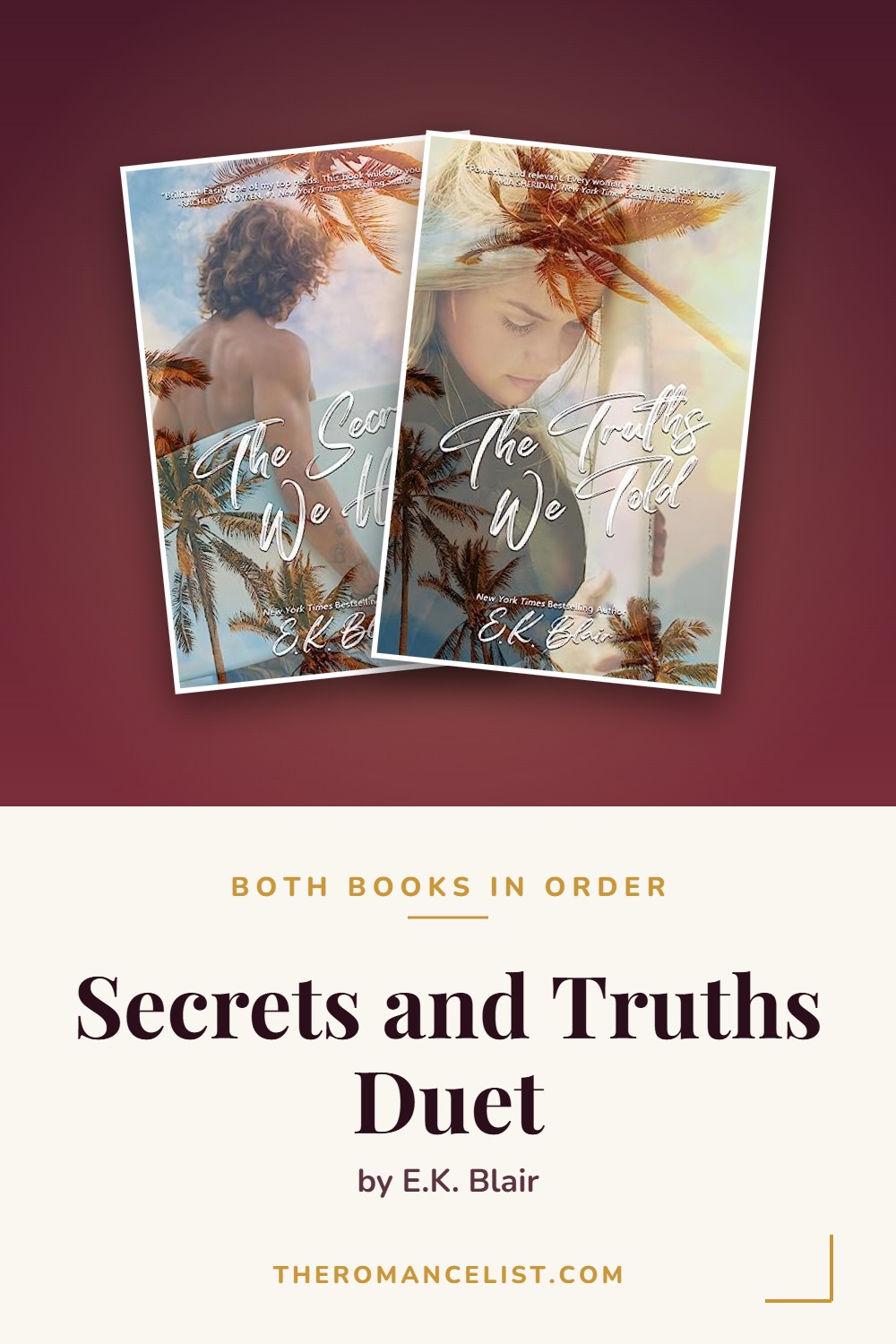 Secrets and Truths Duet by E.K. Blair — books in order