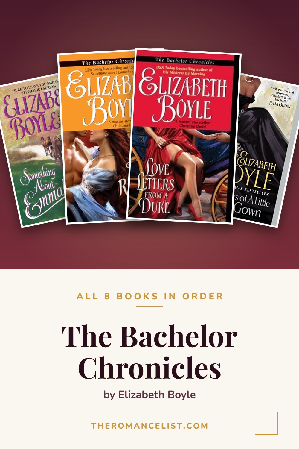 The Bachelor Chronicles by Elizabeth Boyle — books in order