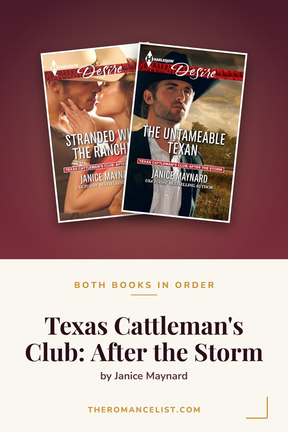 Texas Cattleman's Club: After the Storm by Janice Maynard — books in order