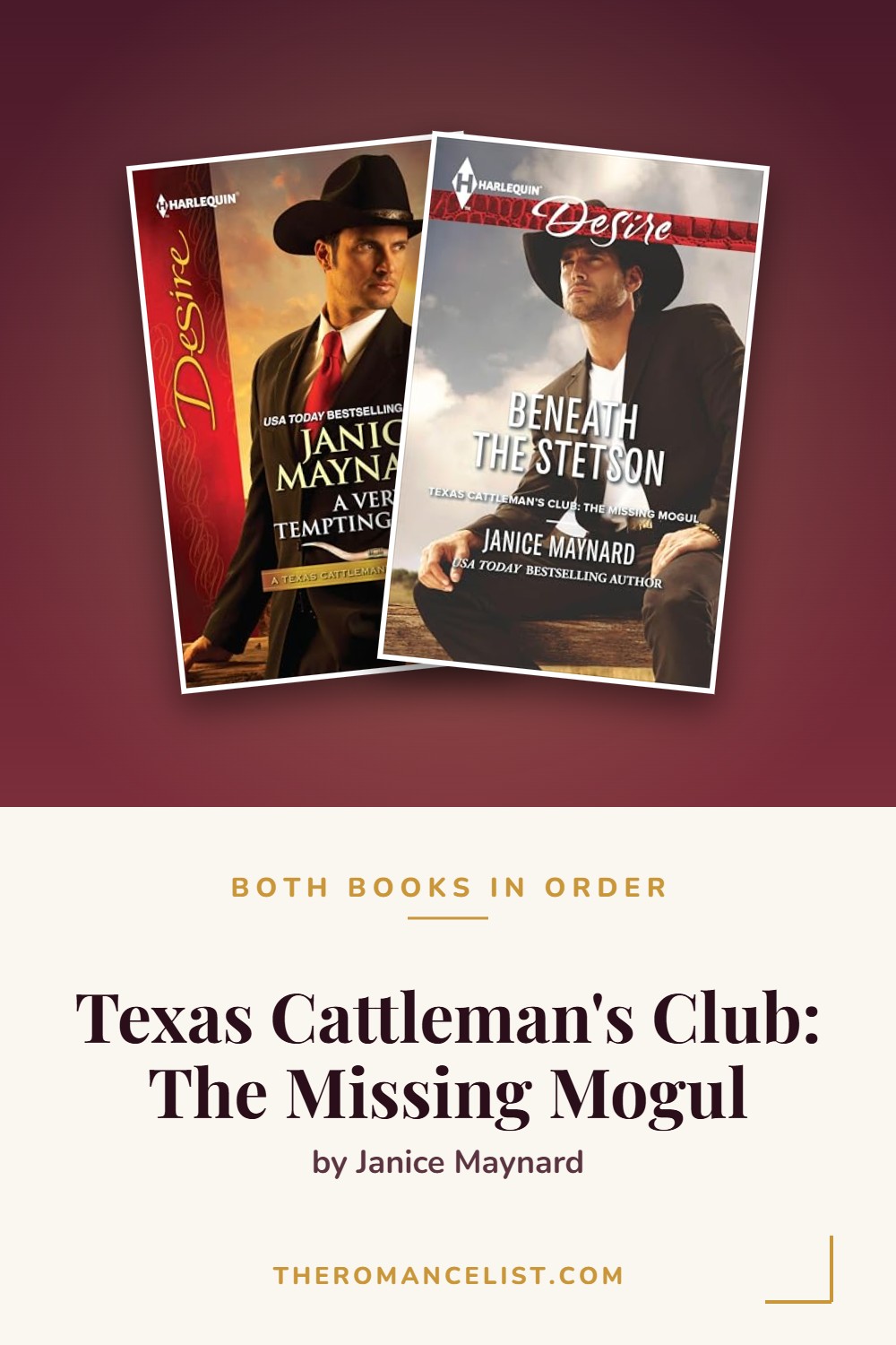 Texas Cattleman's Club: The Missing Mogul by Janice Maynard — books in order