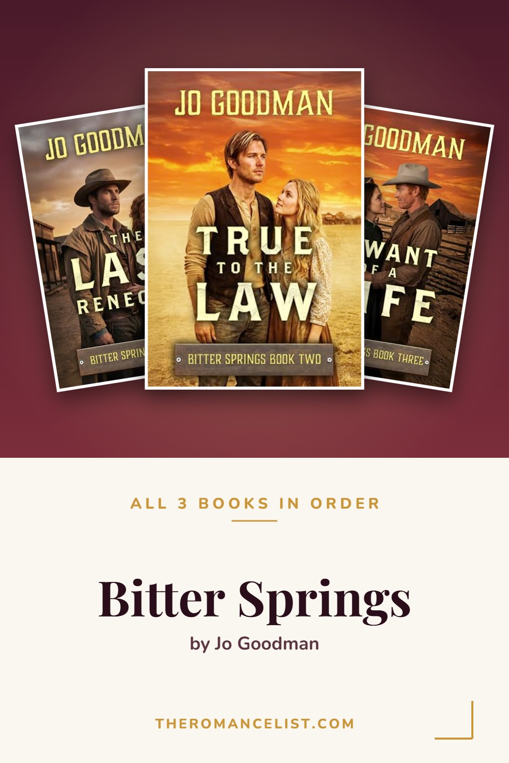 Bitter Springs by Jo Goodman — books in order