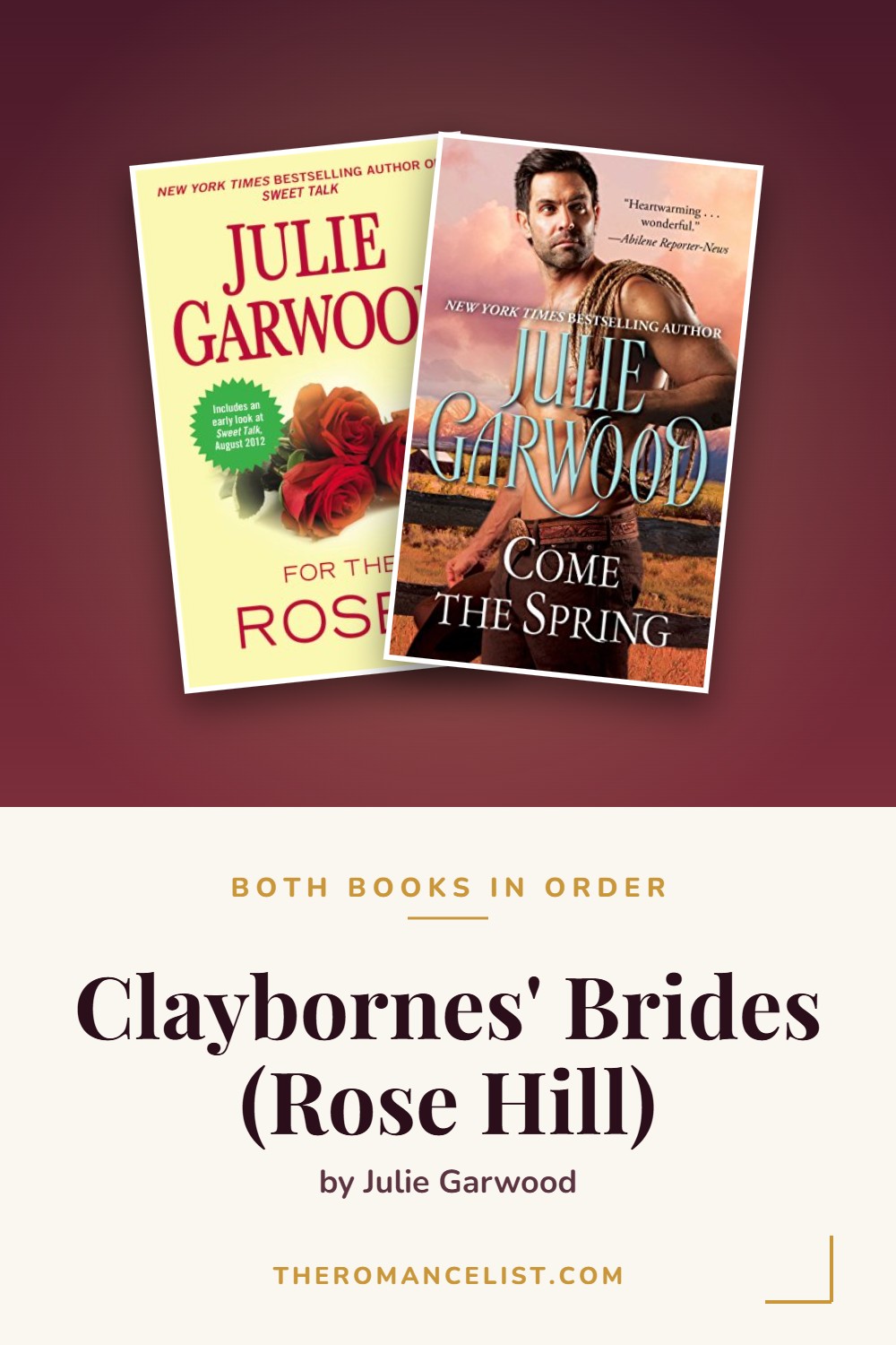Claybornes' Brides (Rose Hill) by Julie Garwood — books in order