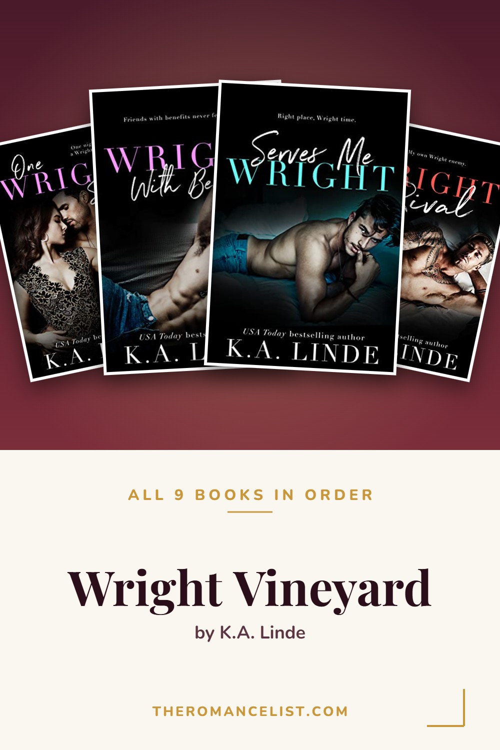 Wright Vineyard by K.A. Linde — books in order