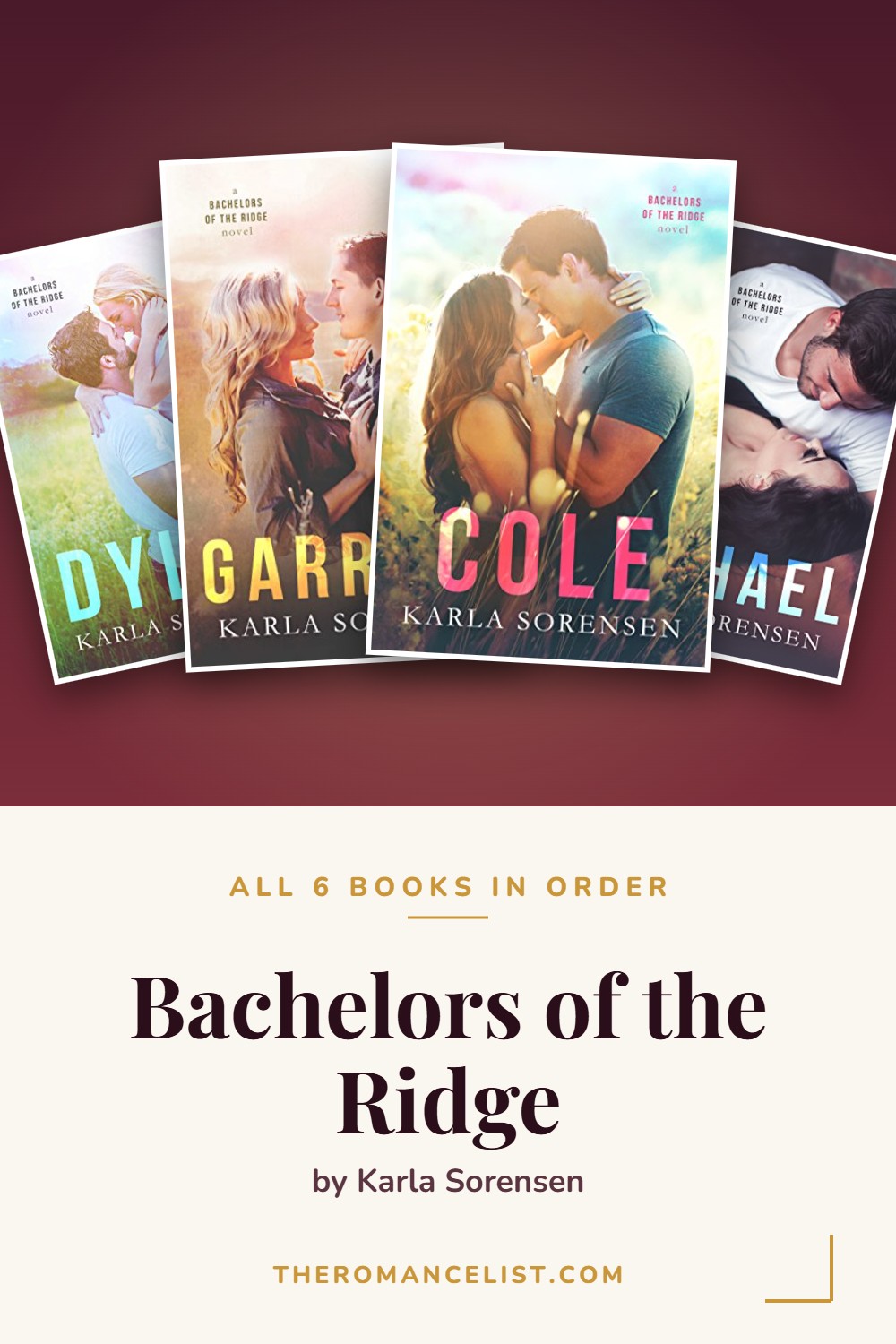 Bachelors of the Ridge by Karla Sorensen — books in order
