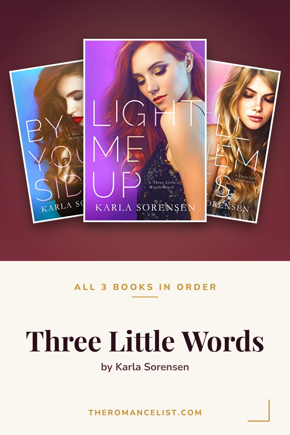 Three Little Words by Karla Sorensen — books in order