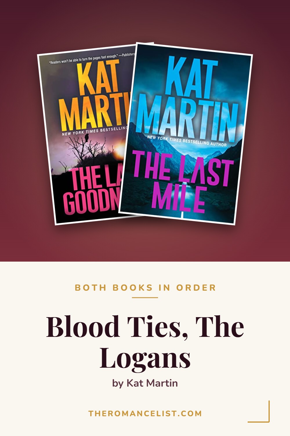 Blood Ties, The Logans by Kat Martin — books in order