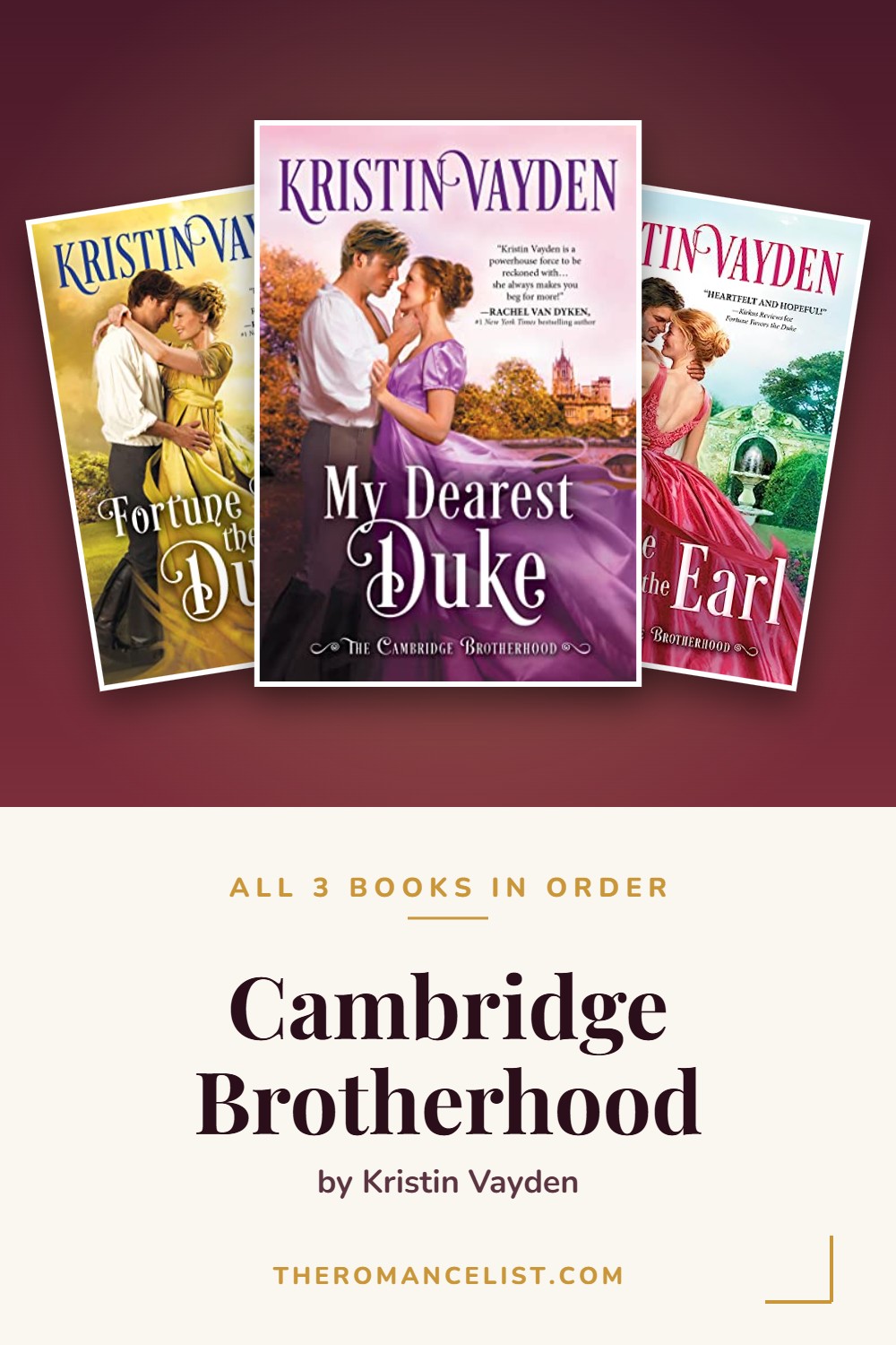 Cambridge Brotherhood by Kristin Vayden — books in order