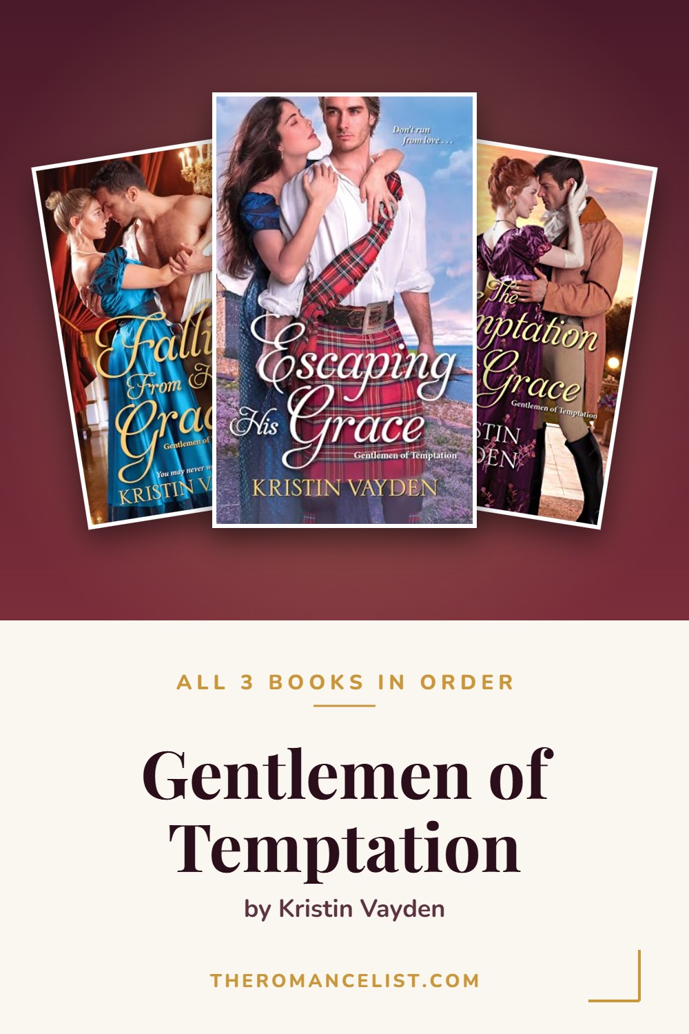 Gentlemen of Temptation by Kristin Vayden — books in order