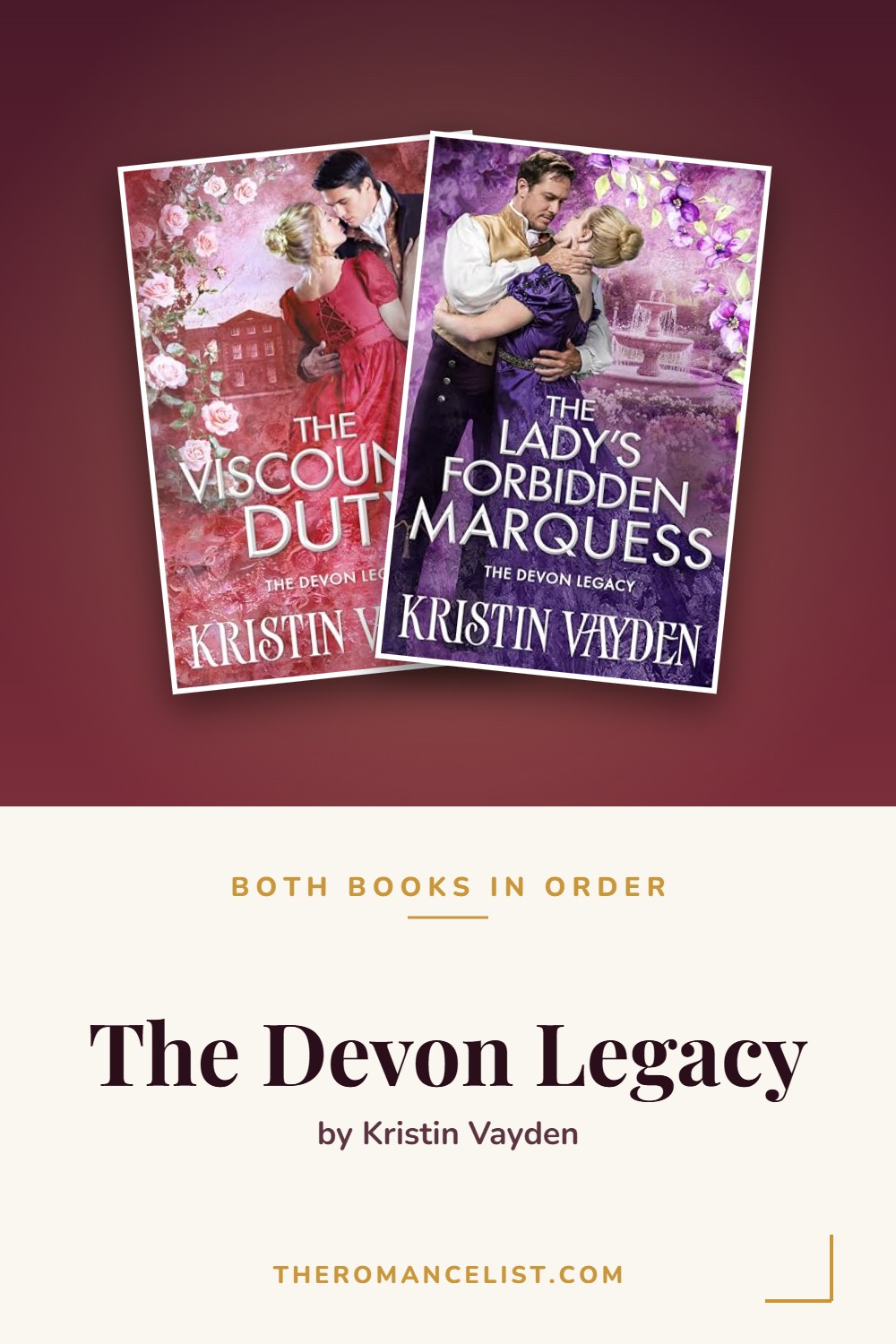 The Devon Legacy by Kristin Vayden — books in order