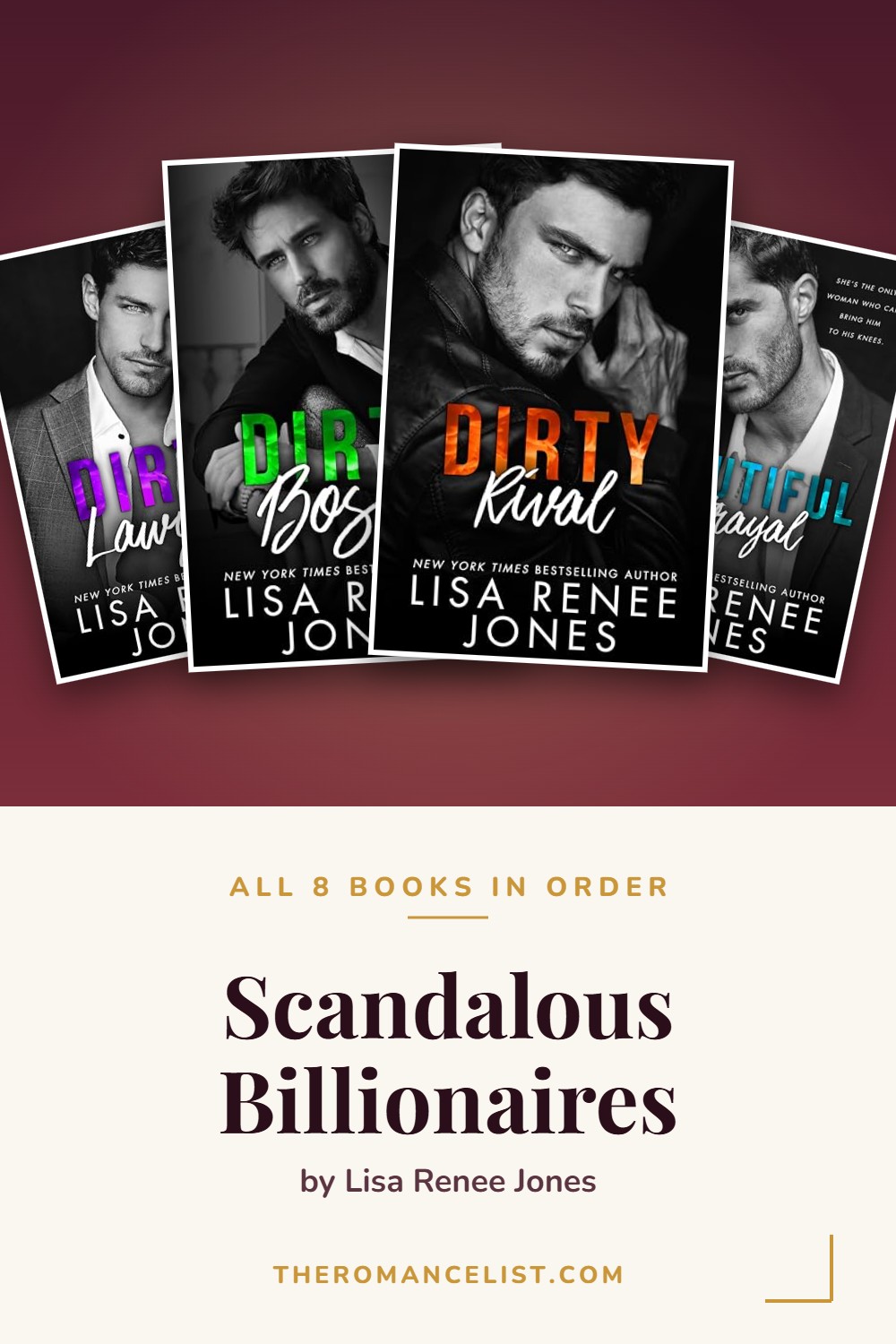 Scandalous Billionaires by Lisa Renee Jones — books in order