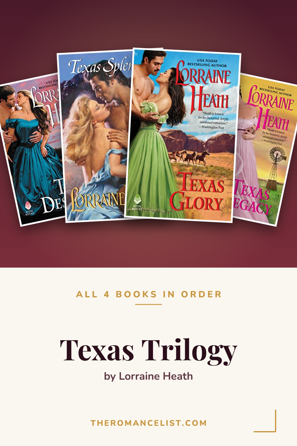 Texas Trilogy by Lorraine Heath — books in order