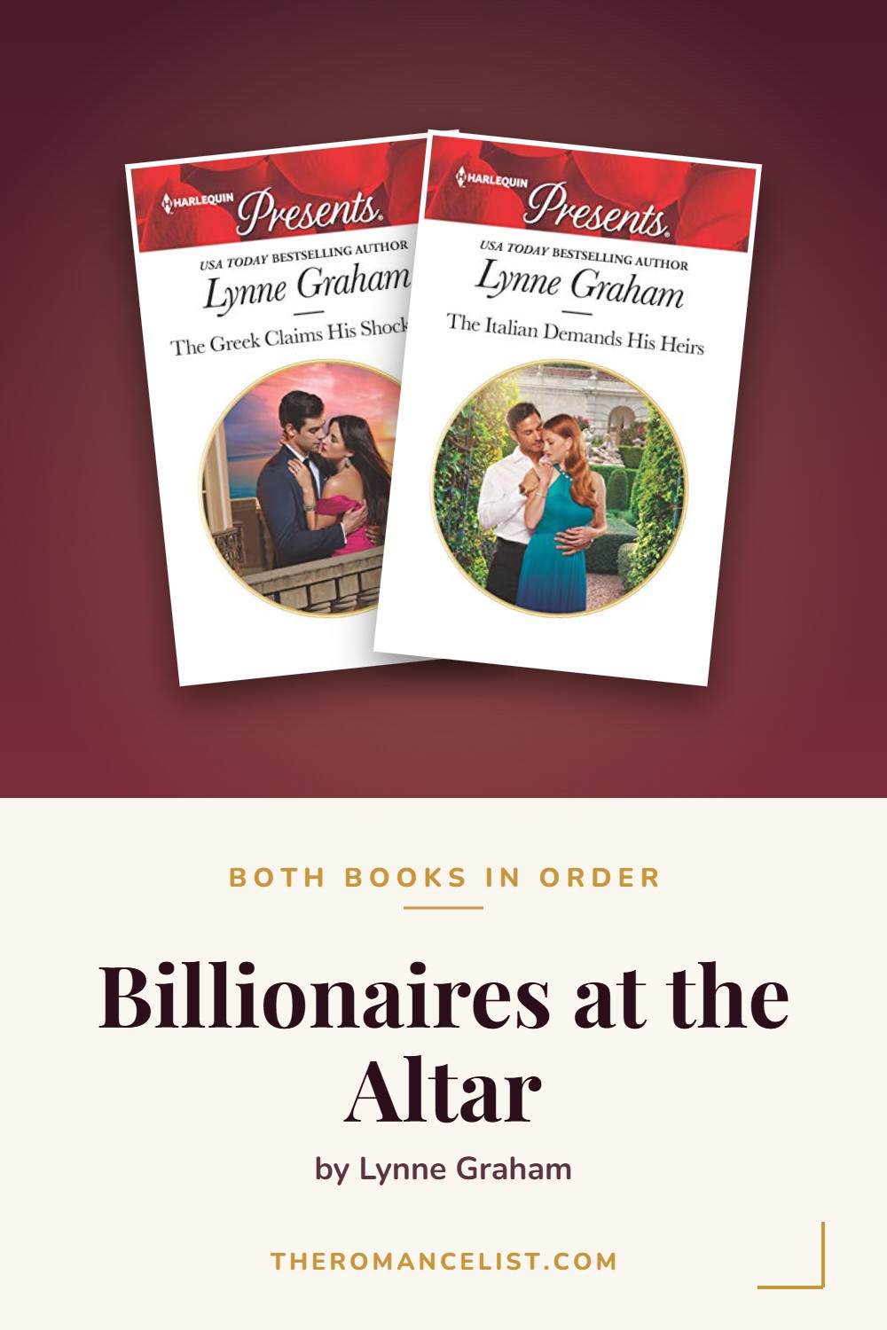 Billionaires at the Altar by Lynne Graham — books in order