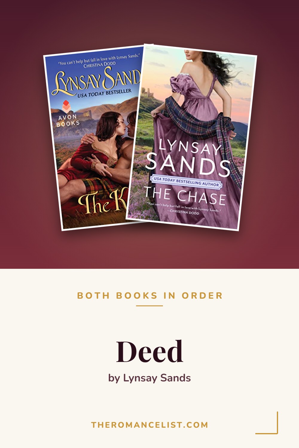 Deed by Lynsay Sands — books in order