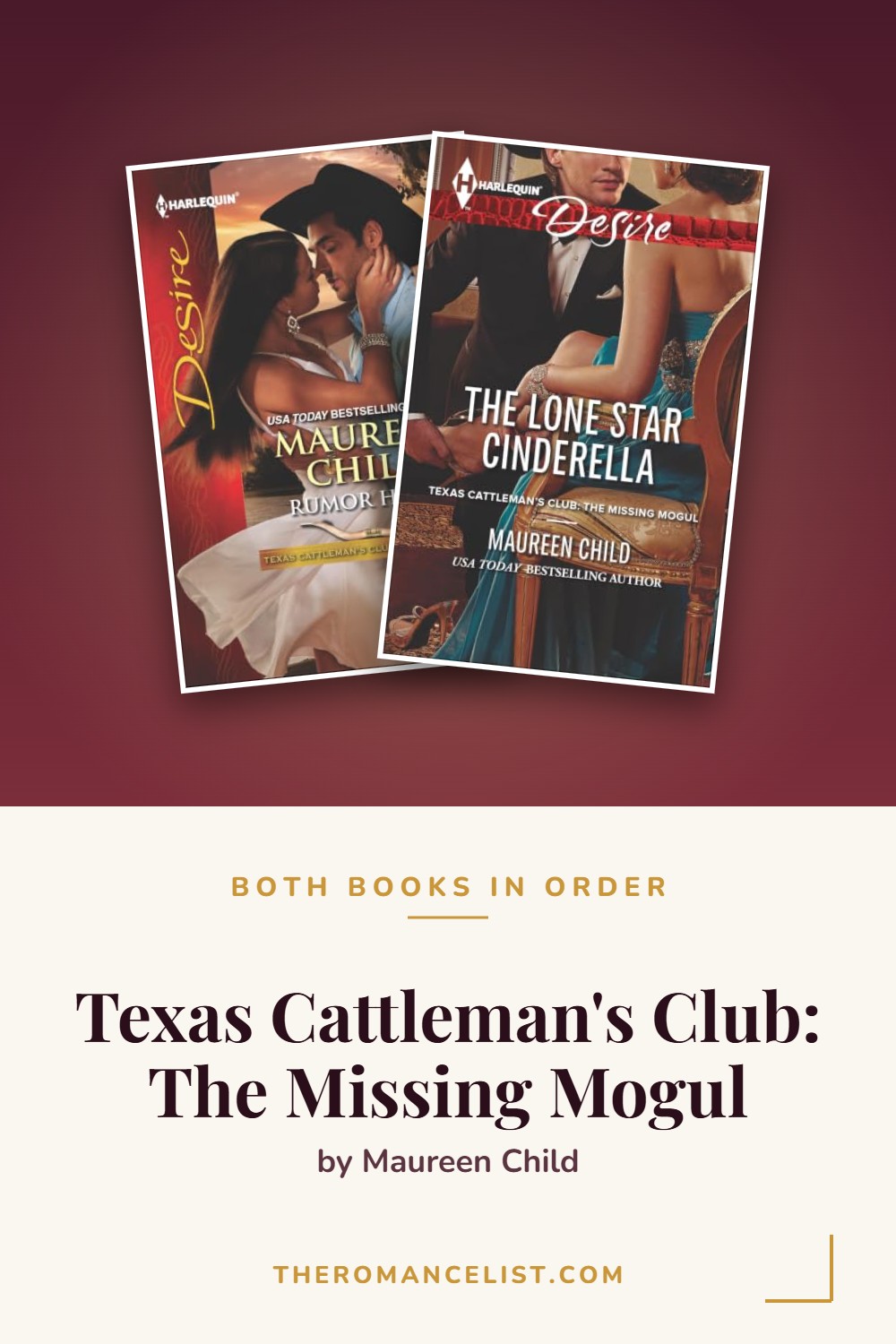 Texas Cattleman's Club: The Missing Mogul by Maureen Child — books in order