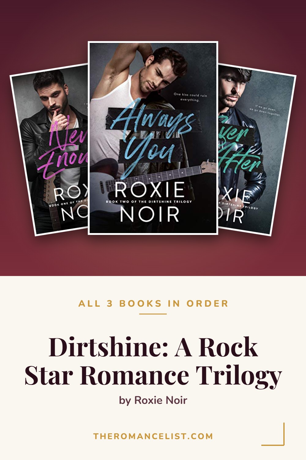 Dirtshine: A Rock Star Romance Trilogy by Roxie Noir — books in order