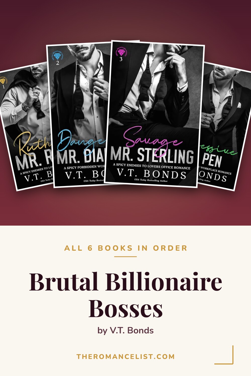 Brutal Billionaire Bosses by V.T. Bonds — books in order